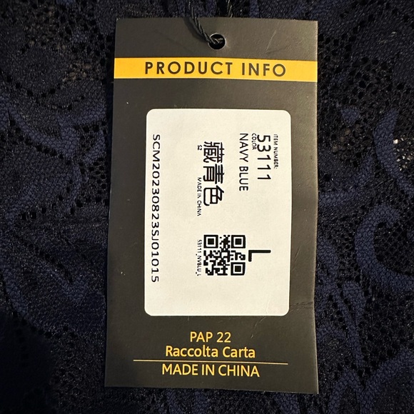 🎉3xHP🎉 🆕 Miusol Ruffle Trim Lace Cocktail Dress - Navy Blue - Size L (8/10) - Picture 9 of 15